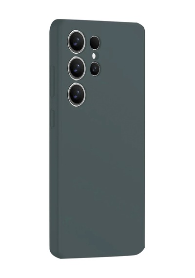 Newface - 201 -  Galaxy Uyumlu S25 Ultra Kılıf Nano İçi Kadife Silikon - - Edntrend - Koyu Yeşil