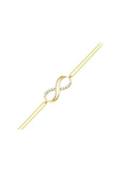 Altın Zincir Sonsuzluk Bileklik 14K Gold 17 Cm Taşlı 1,75 Gr Sarı Altın