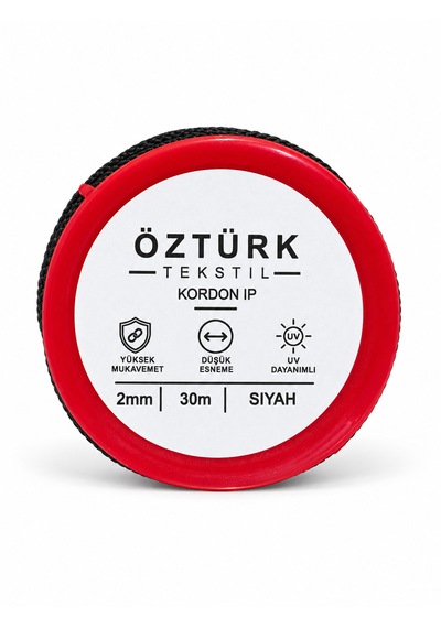 2 Mm Polyester Kordon İp 30 Metre Çok Amaçlı Düşük Esnemeli Siyah