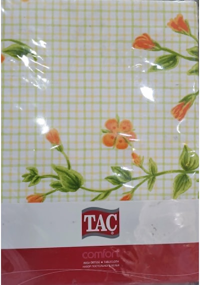 Taç Desenli Cotton Masa Örtüsü 160x160 Kare Çok Renkli