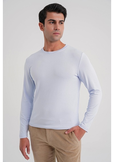 Efor Ts 870 T-shırt Slim Buz Mavı Casual Buz Mavi