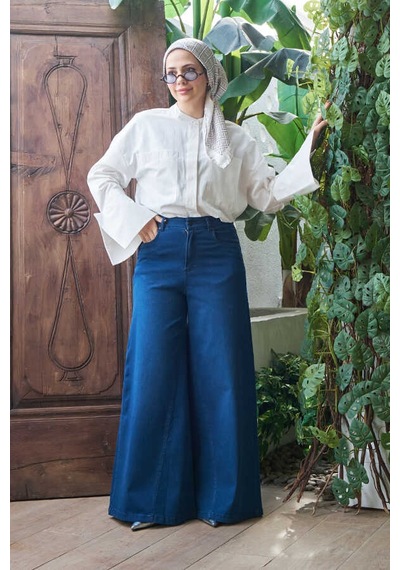 1162-denim Pantolon Etek Lacivert Lacivert