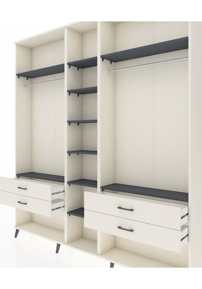 Arges Dolap 10 Raflı 4 Çekmeceli 2 Askılı 220x30x243 Aytaşı-antrasit/aytaşı Antrasıt/aytası Arges Dolap 10 Raflı 4 Çekmeceli 2 Askılı 220x30x243 Aytaşı-antrasit/aytaşı Antrasıt/aytası