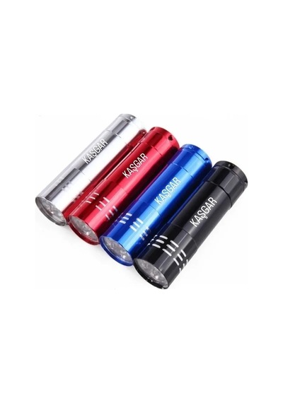 Süper Parlak 9 Ledli Metal Mini El Feneri Açık Lacivert 23475592