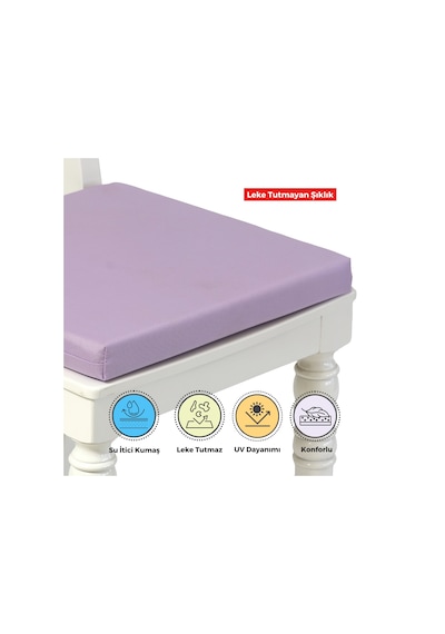 Xpermate 4'lü Sandalye Minderi Su İtici Kumaş 40 x 40 CM Lila