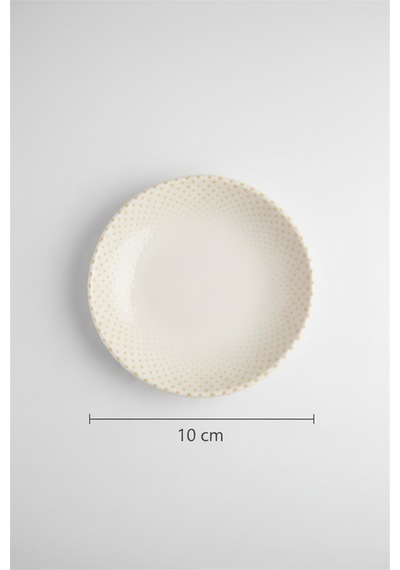 24'lü Valencia Kase 10cm Dijital Punto Rinart Krem