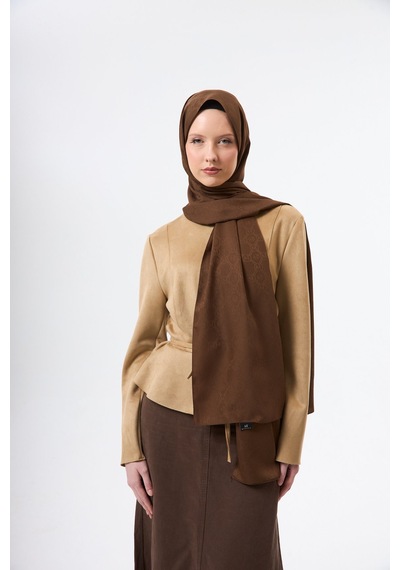 Mirsoy Scarf Mir Modern Desen Şal Acı Kahve