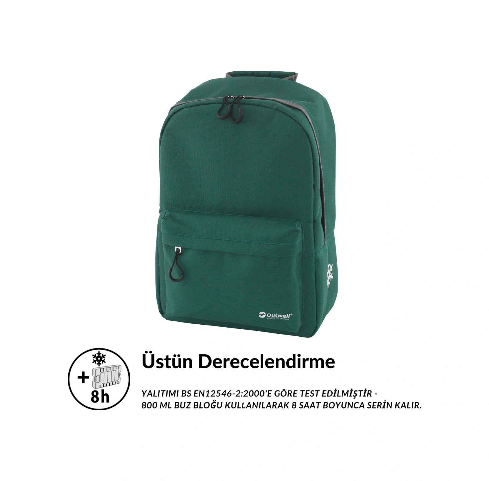Outwell Cormorant Backpack 18 L Yalıtımlı Soğutucu Termal Sırt Çantası Yeşil