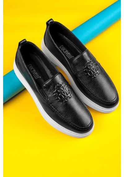 Stamped Hakiki Deri Erkek Günlük Ayakkabı, Loafer Ayakkabı, Hafif Ayakkabı, Yazlık Ayakkabı