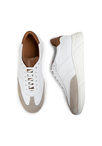 Deery Hakiki Deri Beyaz Erkek Sneaker Ayakkabı - 01961Mbyzp01 Beyaz