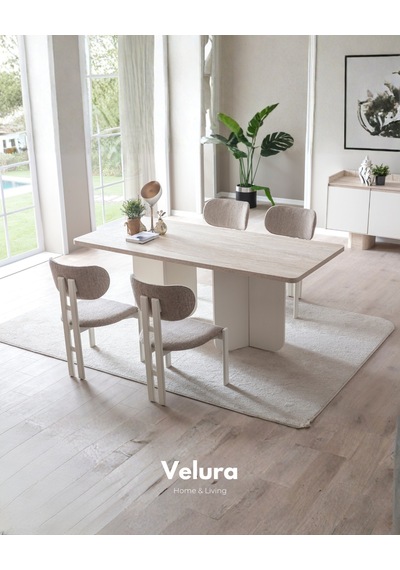 Flora Yemek Masası + 2 Sandalye Beyaz
