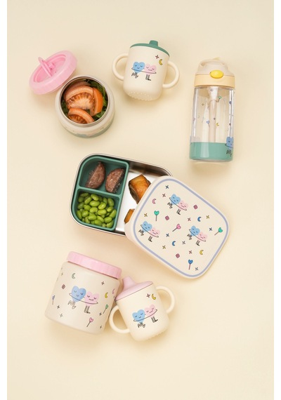 The Cotton Cloud - Dancing Hearts 480ml Tritan Gizli Pipetli Suluk Çok Renkli