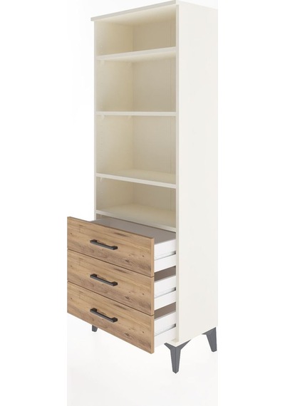 Arges Dolap 4 Raflı 3 Çekmeceli 60x30x163 Aytaşı-çam Aytaşı