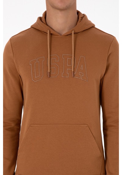 U.S. Polo Assn. Erkek Regular Fit Kapüşonlu Camel Basic Sweatshirt 50315663-VR233