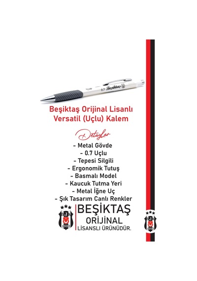 Beşiktaş Metal Gövde Versatil Uçlu Kalem 0.7 Kutulu