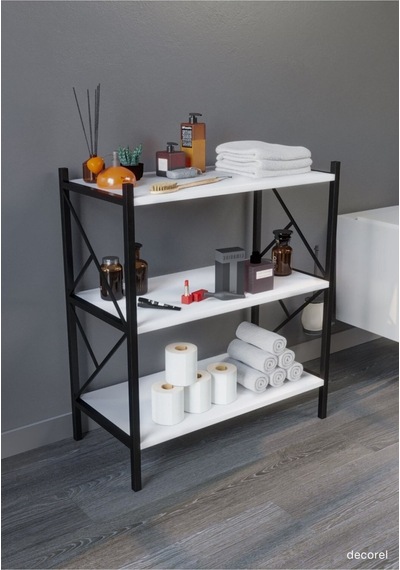 Morpanya Rose Banyo Düzenleyici Banyo Dolabı Çok Amaçlı Dolap 3 Katlı Metal Mutfak Düzenleyici