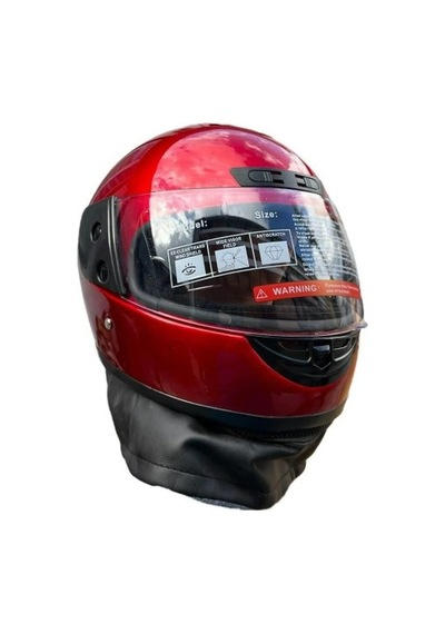Motor Kask Derili Boyunluklu Sadece Kırmızı