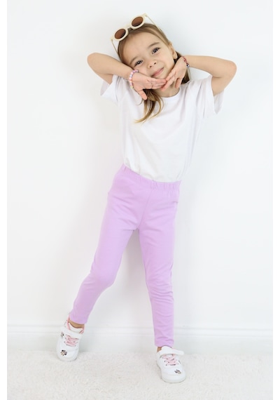 Miababy Basic Kız Çocuk Tayt %100 Pamuk 6 Ay 5 Yaş Mor
