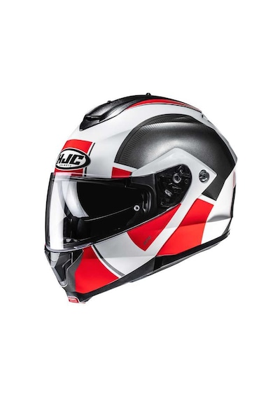Hjc C91n Jyn Mc1 Çene Açılır Kask Kırmızı Beyaz Siyah