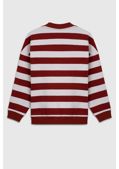 United Colors Of Benetton Erkek Çocuk Sweat Bntb23297 Kırmızı Çizgili Kırmızı Çizgili