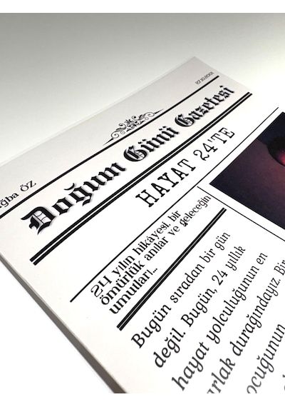 Doğum Günü Gazetesi Kişiye Özel Doğum Günü Hediyesi Beyaz
