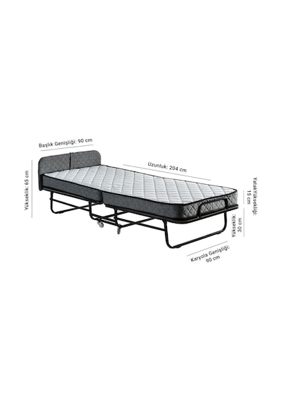 Nironyatak Niron Otel Katlanır Yatak - 90X200 Cm Tek Kişilik Yaylı Yatak Ve
