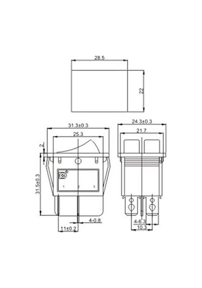 Ic-101 İkili Işıklı Anahtar Kcd2-2101-a Kalite