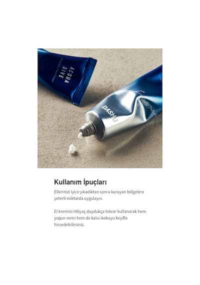 Nemlendirici, Hafif Dokulu Unisex Parfümlü El Kremi Dashu Acqua Dive Perfume Hand Cream