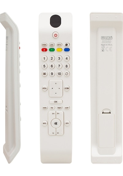 Weko Kl Vestel Uyumlu -seg-regal Rc3902 Rm-l220w Yazısız Beyaz Lcd Led Tv Kumanda 31269 31270