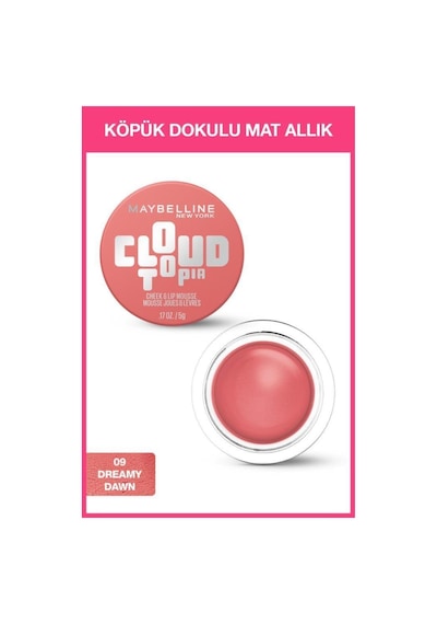 Maybelline New York Cloudtopia Köpük Dokulu Mat Allık 09 Dreamy Dawn + Mini Sky High Maskara