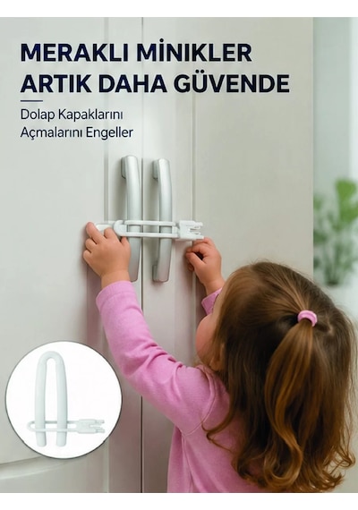 4 Adet Dolap Emniyet Kilidi Çocuk Güvenliği İçin Güçlü Ve Dayanıklı Set Yeni Nesil Mh-hs0732-8429