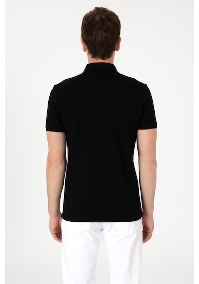 U.S. Polo Assn. Erkek Slim Fit Polo Yaka Siyah Tişört 50310669-VR046