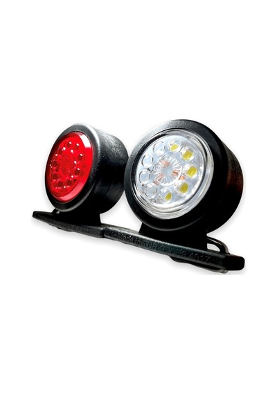 Ahmet Otomotiv 2 Adet Mercekli Takoz Lamba Kırmızı-beyaz 12v-24v