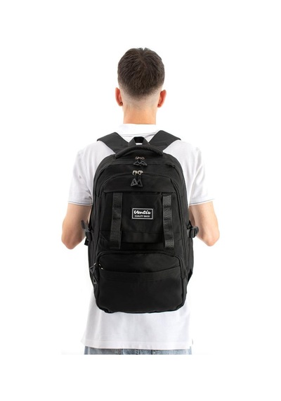 Ventis Unisex Kalemlikli 2'li Set Okul Çantası Lise Ortaokul Sırt Çantası 43 30 Cm Çok Cepli Vnt7-f Siyah