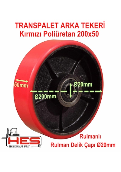 Poliüretan Transpalet Tekerleği 200x50 Mm