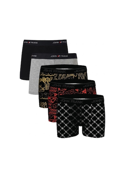 John Frank Logolu Pamuklu 5'li Paket Boxer Erkek Boxer Jfbs5 Lacivert-gri-ssarı-sturuncu-sbeyaz Lacivert-gri-ssarı-sturuncu-sb