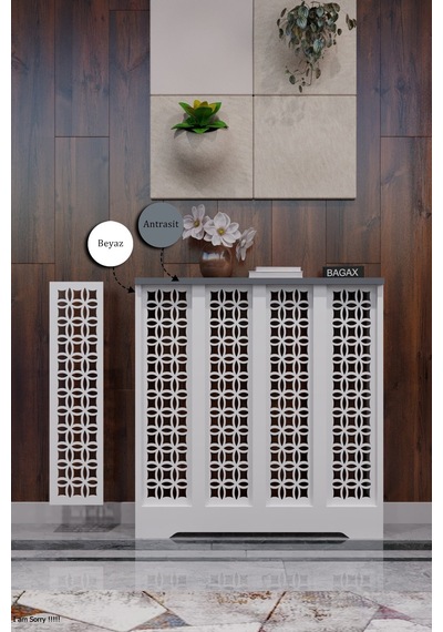 Dekoratif Petek Dolabı Kalorifer Peteği Kapatma Ünitesi Modern Tasarım İç Ölçü 76 Cm Dış Ölçü 80 Cm Petek 76 Beyaz Üstü Antrasit D1 Dekoratif Petek Dolabı Kalorifer Peteği Kapatma Ünitesi Modern Tasarım İç Ölçü 76 Cm Dış Ölçü 80 Cm Petek 76 Beyaz Üstü Antrasit D1