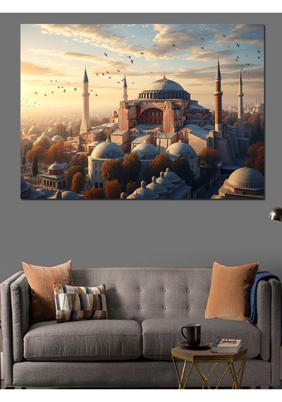 İstanbul Boğazı Ve Ayasofya Manzarası Dekoratif Kanvas - Mdf Ahşap Tablo