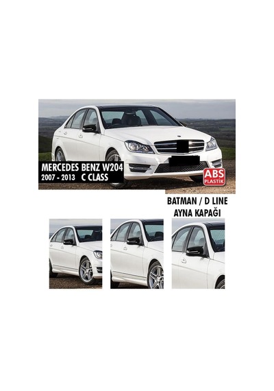 Mercedes C Serisi W204 (2007 - 2013) Batman Ayna Kapağı (parlak Siy