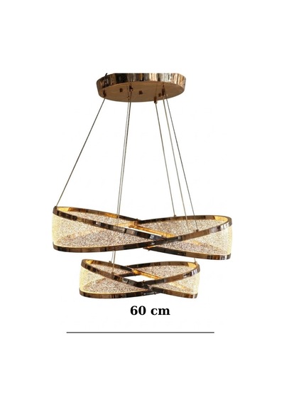 Modern Tasarım Sonsuzluk Motifli Led Halka Avize - Rose Gold Gold 1