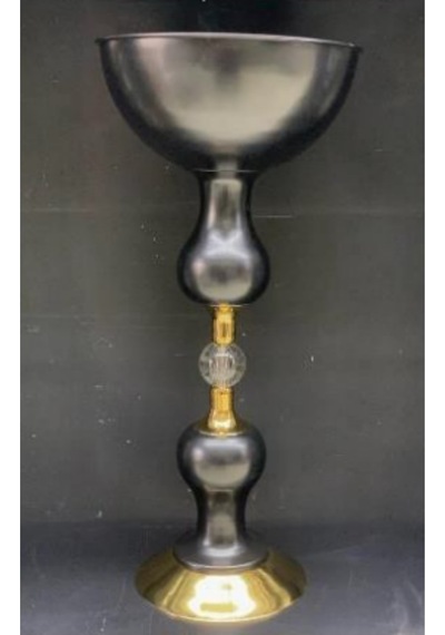 Vz-07 Boncuklu Çanak Kase Siyah Gold 91 Cm 42 Cm Çap Dekoratif Modern Şık Salon Kase Altın