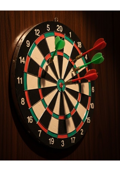 Kaliteli Ahşap 15 İnç Dart Tahtası Kolay Montajlı 4 Ok - Lisinya Standart