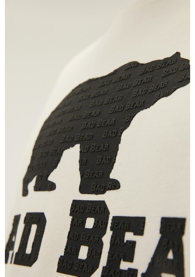Bad Bear Logo Crewneck Erkek Sweatshirt-25279 Beyaz