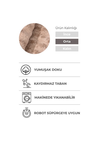 2 Li Peluş Bubble Banyo Paspas Seti 60x100+50x60 Cm Kaymaz Lateks Taban, Yumuşak Yüzey, Yıkanabilir Vizon