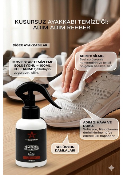 Qramed Moviestar Orthopedix Ayakkabı Ve Tekstil Temizleme Solüsyonu 100ml Çok Renkli