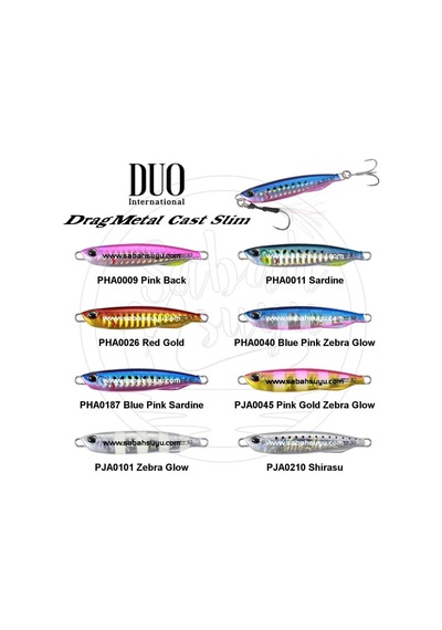 Duo Drag Metal Cast Slim Jig 20Gr. Pja0045 Pink Gold Zebra Glow