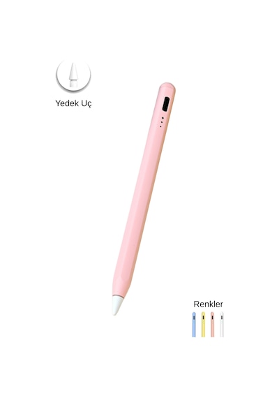 Fuchsia Apple Uyumlu iPad Çocuk Boy Eğime Duyarlı Ve Avuç İçi Reddetmeli Aktif Dokunmatik Tablet Kalemi Pembe