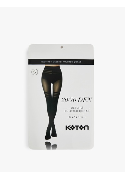 Koton 20/70 Den Desenli Külotlu Çorap Siyah 6wak80962aa Siyah