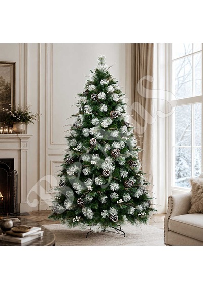 Karlı Ve Kozalaklı Yılbaşı Çam Ağacı 240 Cm 2450 Dal - Premium Seri