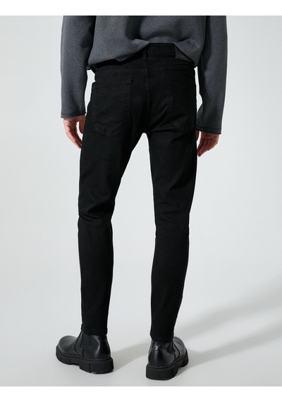 Koton Skinny Fit Kot Pantolon - Michael Jean Siyah 4wam40124nd